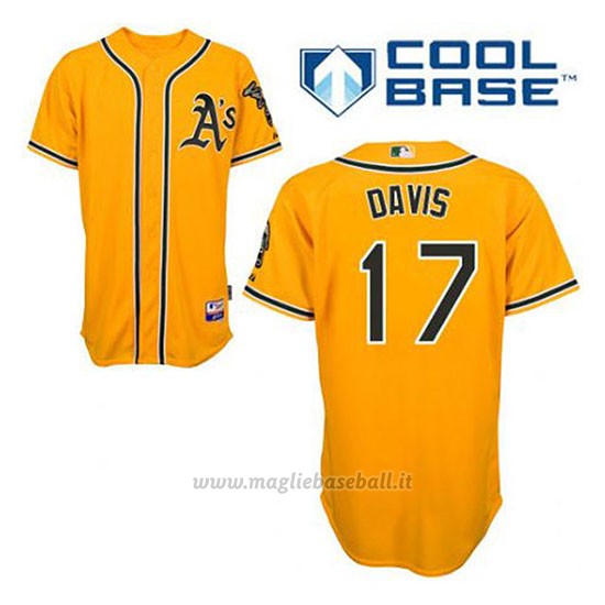 Maglia Baseball Uomo Oakland Athletics Ike Davis 17 Or Alterner Cool Base